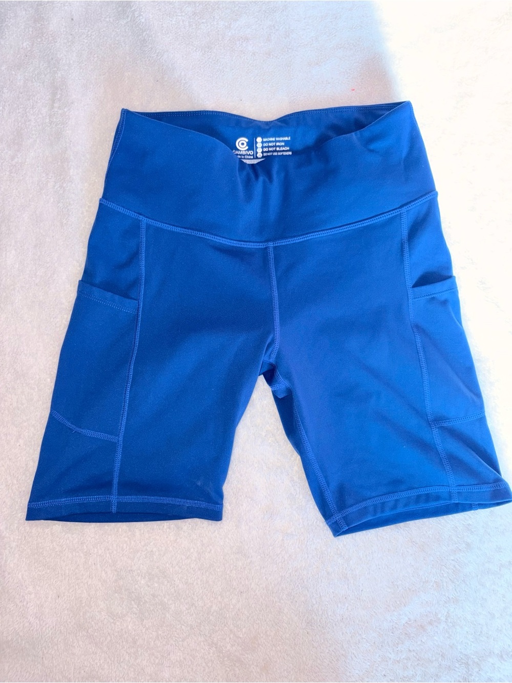 CAMBIVO Biker Shorts With Pockets 8" Tummy Control Workout Shorts